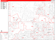 Hoffman Estates  Wall Map Red Line Style